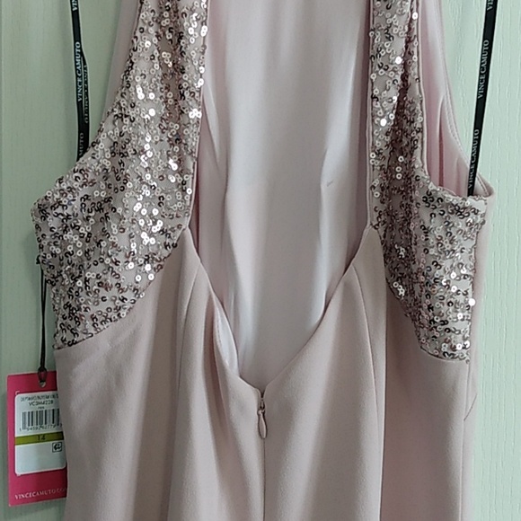 Vince Camuto Embellished Halterneck Evening Party Dress Gown 14 - Picture 13 of 15